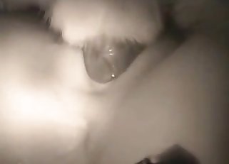 Doll with large tits is having animal sex with a dog