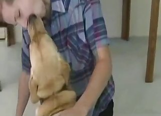 Dude zoophile and his doggy enjoying bestiality