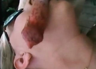 Dirty dog giving her a massive load
